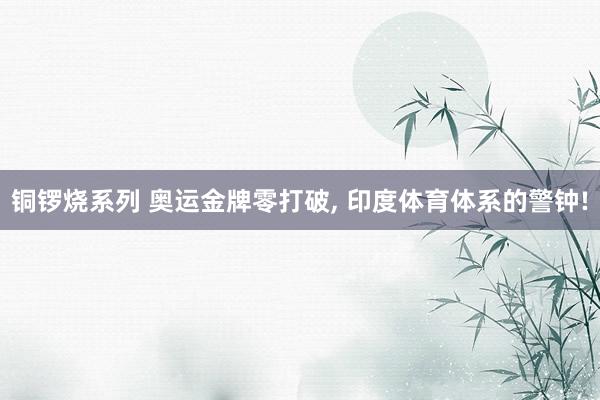 铜锣烧系列 奥运金牌零打破, 印度体育体系的警钟!