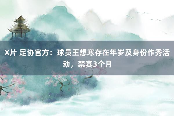 X片 足协官方：球员王想寒存在年岁及身份作秀活动，禁赛3个月